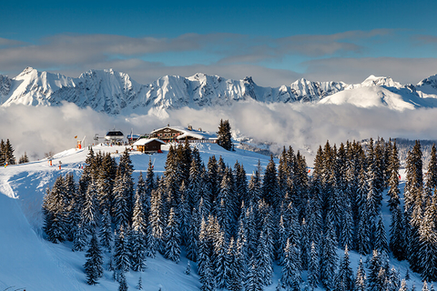 Megève, France // Photo by anshar73/iStock/Getty Images Plus/Getty Images A ski resort atop a mountain in the French Alps