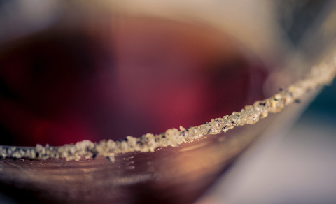 Close up on a rimmed cocktail glass Close up on a cocktail glass rim