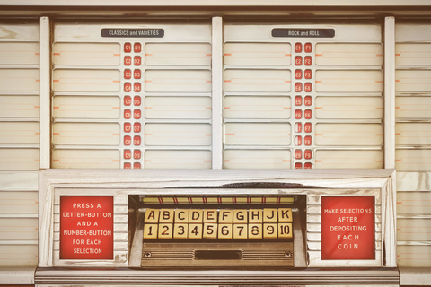 Vintage jukebox front Front of vintage jukebox