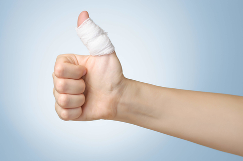 Bandaged thumb Bandaged thumbs up