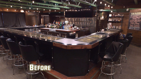 The bar inside Eliphino Dive & Dine in Las Vegas before Jon Taffer remodeled it on Bar Rescue