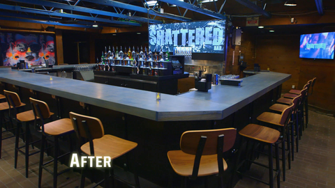 The bar inside Eliphino, relaunched as Shattered, after remodel by Jon Taffer on Bar Rescue