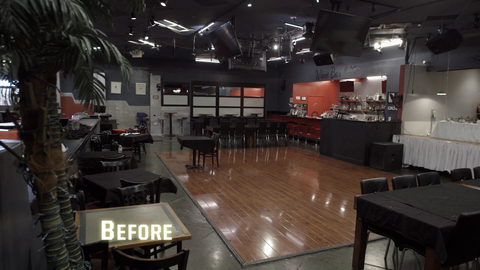 Live Restaurant & Bar dance floor and dining room on Bar Rescue before Jon Taffer remodel.