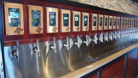IPourIt self-serve beer wall inside Pauly's in Rapid City, South Dakota