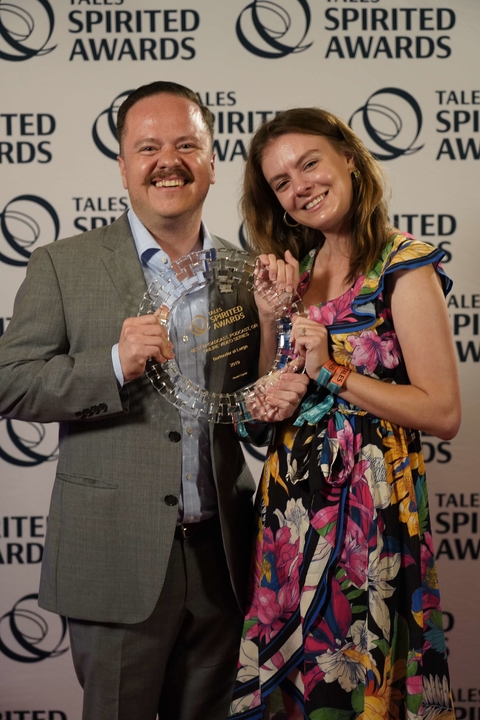 Erick Castro and Amelia Castanho of Bartender at Large, 2019 Spirited Award for Best Broadcast