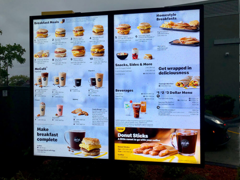New, updated McDonald's drive-thru menu board
