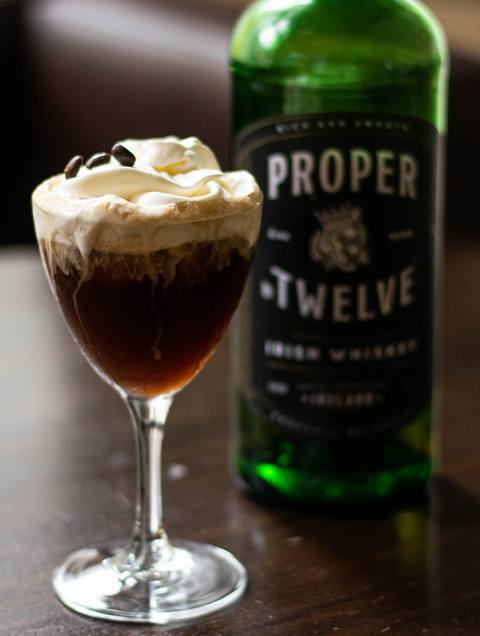 A Proper Coffee cocktail made with Proper No Twelve Irish Whiskey