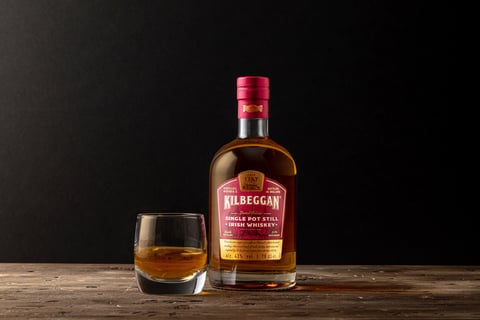 Kilbeggan Single Pot Still Irish whiskey bottle Kilbeggan Single Pot Still Irish whiskey