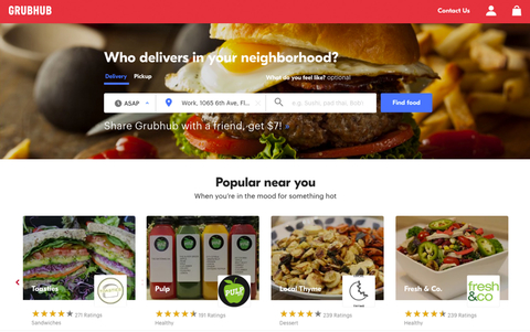 Grubhub Screenshot Grubhub