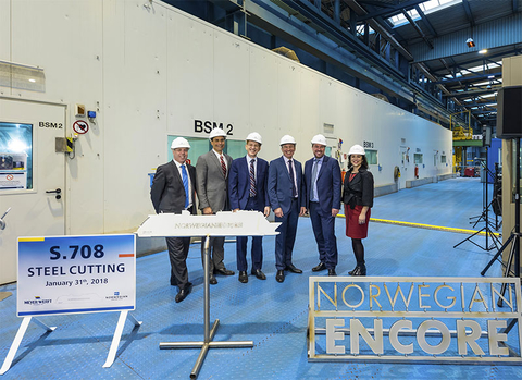 Norwegian Encore Steel Cutting Ceremony Editorial Norwegian Encore Steel Cutting Ceremony
