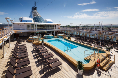 Silver Spirit Pool Deck A view of the new pool deck aboard the Silver Spirit