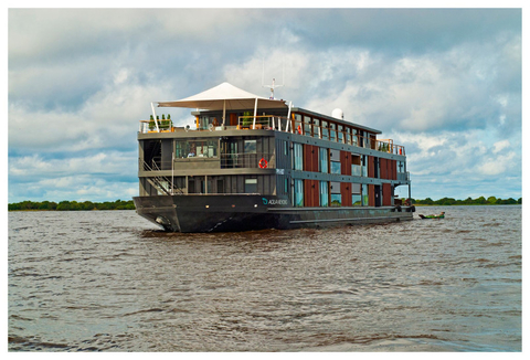 Aqua Mekong to Sail Photography Cruise Editorial Only Aqua Mekong on the water