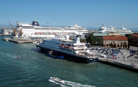 Venice SeaDream plus Big Ships Editorial Use Only Copyright Susan J Young Venice SeaDream plus Big Ships Editorial Use Only Copyright Susan J Young