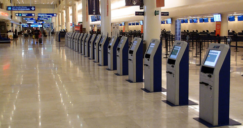 Cancun Airport Getty Editorial Use Only View Of Airport Self Check In Machine, People Standing, Walking, Talking To One Another Inside Cancun International Airport In Quintana Roo Mexico
