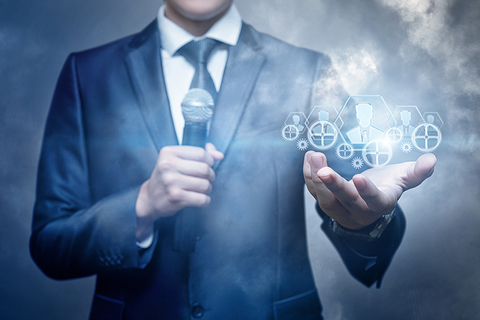 businessman with microphone man with microphone