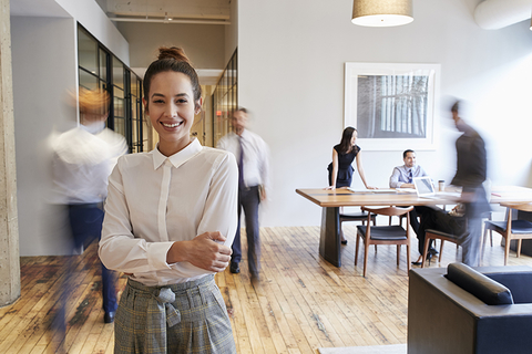 female woman Millennial office employee female woman Millennial office employee