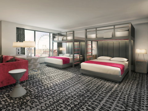 Flamingo Las Vegas Bunk Bed Rooms The two bunk bed setups sit side by side.