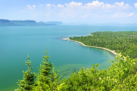 Lake Superior Great Lakes Getty Beautiful landscape of Lake Superior northern shore from above in Ontario, Canada