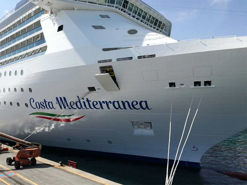 Costa Cruises Costa Mediterranea New Livery Editorial Costa Cruises' new livery on the Costa Mediterranea