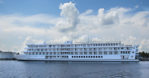 American Song from American Cruise Lines American Song after moving for final touches