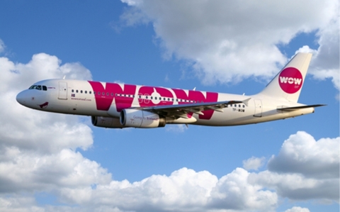 WOW Airlines, airplane, air carrier WOW airplane