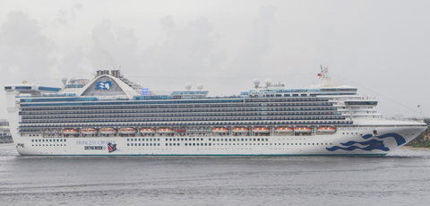 Caribbean Princess A view of the Caribbean Princess on the water