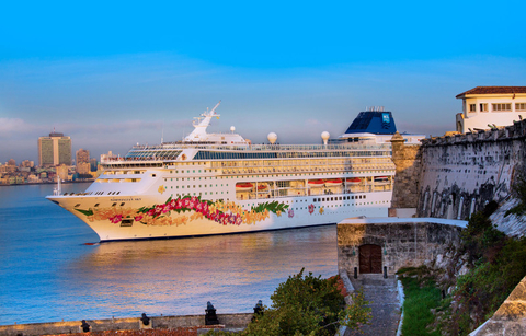 Norwegian Sky in Cuba Editorial Only Norwegian Sky at sea in Cuba