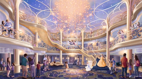 Disney Wish Atrium Editorial Disney Wish Atrium
