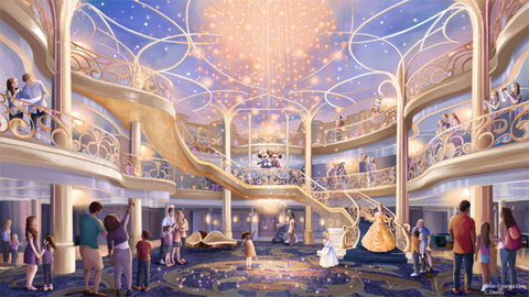 Disney Wish Atrium Editorial Disney Wish Atrium