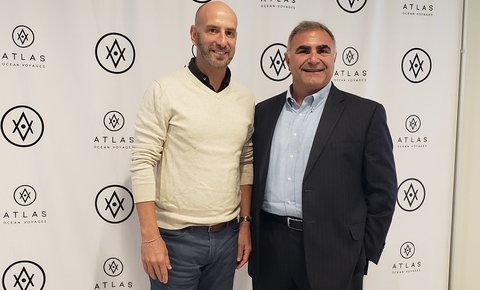 Alberto Aliberti (right) and Brandon Townsley, Atlas Ocean Voyages. Photo by Susan J. Young. Alberto Aliberti (right) and Brandon Townsley, Atlas Ocean Voyages. Photo by Susan J. Young.