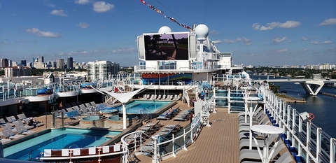 Sky Princess' Sky Suite with a perch over the Princess Cruises' pool deck and views to Movies Under the Stars. Photo by Susan J. Young. Editorial Use Only Sky Princess' Sky Suite with a perch over the Princess Cruises' pool deck and views to Movies Under the Stars. Photo by Susan J. Young. Editorial Use Only