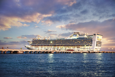 Caribbean Princess Caribbean Princess Ship at Dusk Editorial