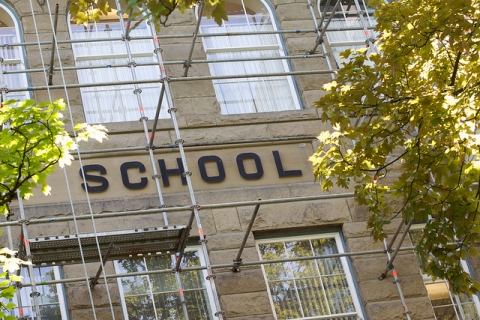 School exterior of school building