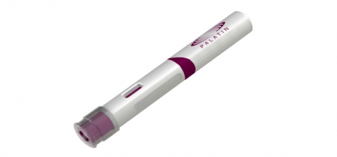pink and white injection device