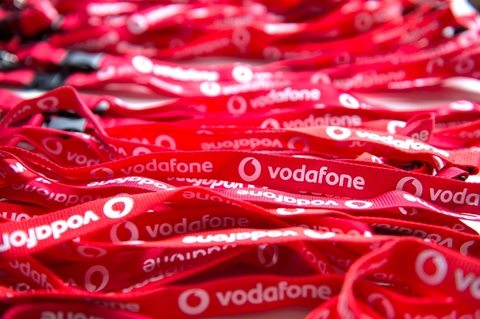 Vodafone logo on tabards Vodafone logo