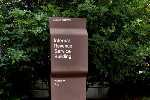 Internal Revenue Service IRS building IRS building sign