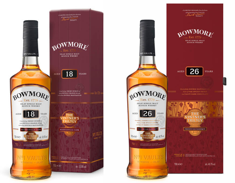 Bowmore The Vintner's Trilogy 17 Year Old Double Matured Manzanilla and 26 Year Old Wine Matured Scotch whiskies - Booze & Baubles Holiday Gift Guide