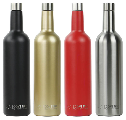 EcoVessel The VINE stainless steel wine bottle - Booze & Baubles Holiday Gift Guide