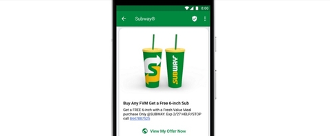 Subway ad for Google's RCS messaging (Image: Subway) Subway ad for Google's RCS messaging (Image: Subway)