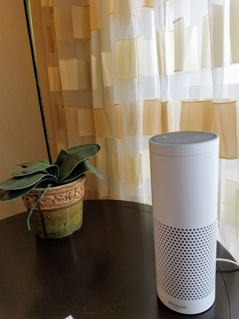 Alexa in a New York Marriott at the Brooklyn Bridge guestroom
