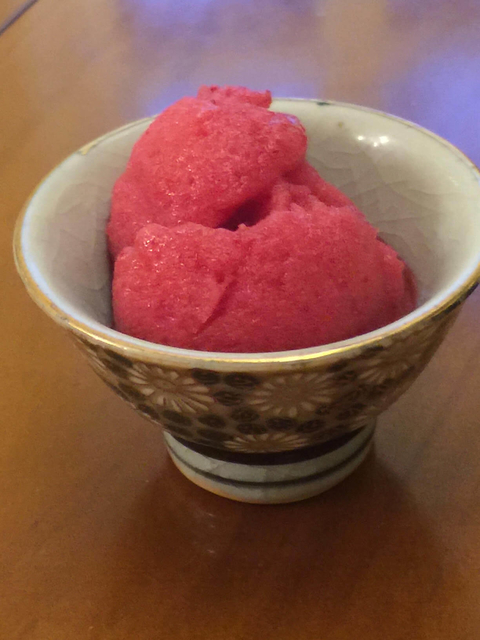 Dolin Rouge Vermouth cranberry sorbet by chef Neil Wilson - Cooking with Vermouth