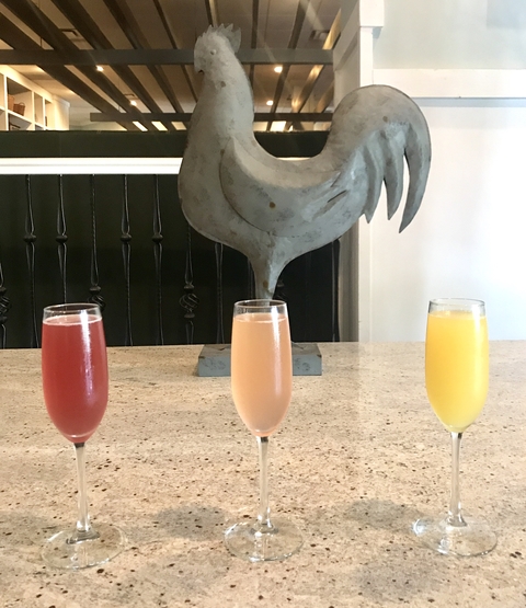 Chicken and the Egg brunch mimosas at brunch - Fizz, Pop, Mimosa!