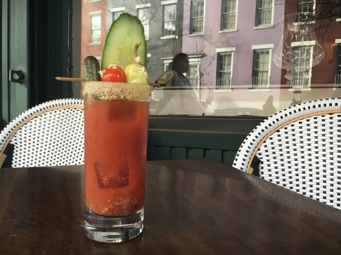 All Day Bloody Mary cocktail by Naren Young at Dante - Jazzed for Juice Banish Your Blender
