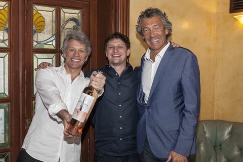 Jon Bon Jovi, Jesse Bongiovi and Gérard Bertrand at Diving into Hampton Water launch party