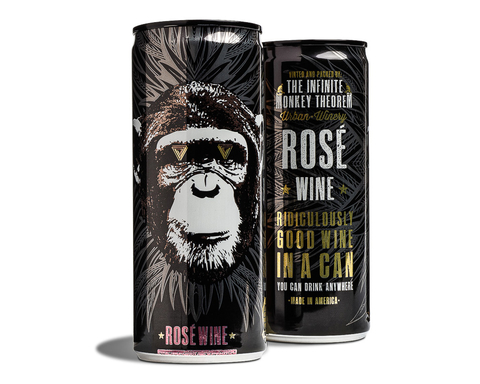 The Infinite Monkey Theorem canned rosé wine
