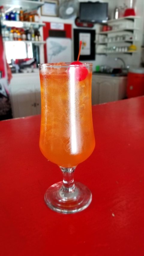 Rum punch at Braddie’s Bar -