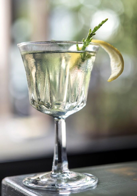 Keepsake sea bean-infused gin cocktail at Quaintrelle in Portland, Oregon - Harvest the Profit-Generating Power of Plant Waters