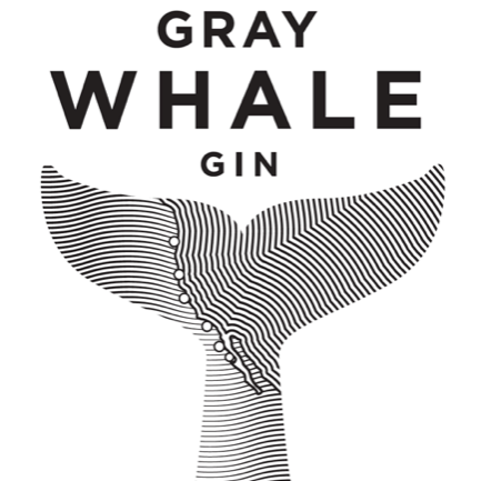 Gray Whale Gin whale tail logo in black and white