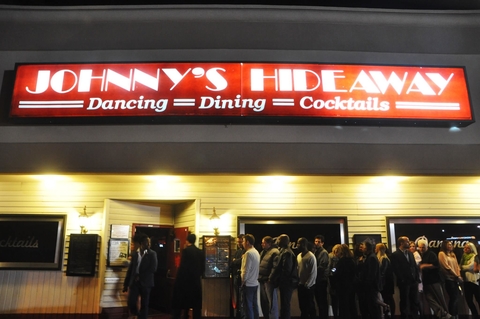 Line outside Johnny's Hideaway in Atlanta, GA -