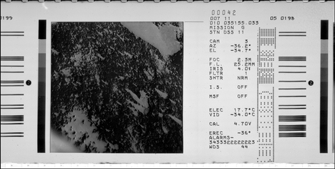 Sensors Insights 2 2018-01-19 Fig3 Another example of a Surveyor mission film image captured by a 70-mm film camera and photographed onto special recording film.